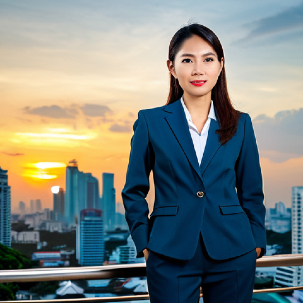 아프가니스탄 비자 발급 가이드 - Professional Businesswoman in Bangkok**

"A professional Thai businesswoman in a modest, tailored bu...