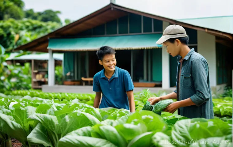 대규모 지진 및 자연재해 기록 - **Prompt 2: Community Resilience After a Natural Event**
    "A vibrant scene depicting a Thai commu...