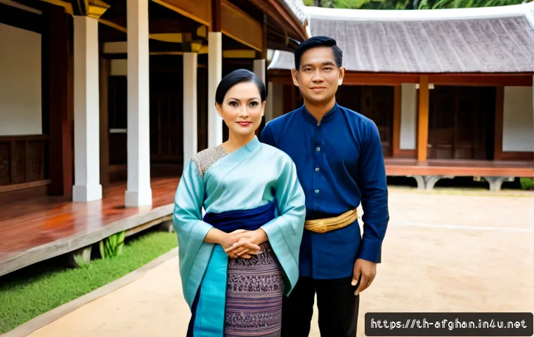 Home 17 민족별 전통 의상 차이점 - Photorealistic cultural comparison portrait, four Thai adults representing regional traditional dres...